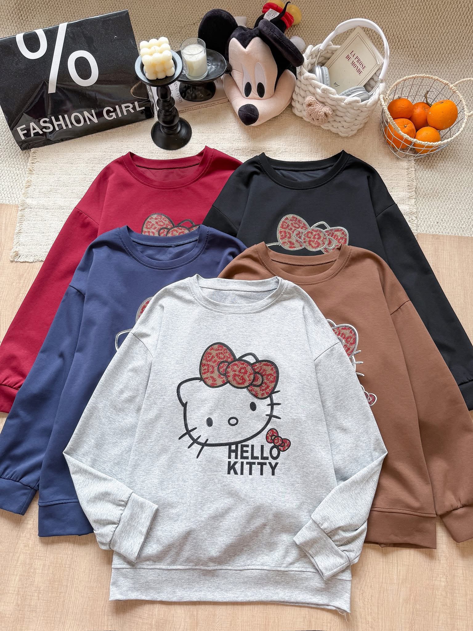 Hello Kitty Leopard Print Sweatshirt Dress Set – Cute Casual Outfit for Women - Image 2