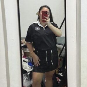 Collared Polo Top with Drawstring Mini Skirt Set – Casual Chic Outfit for Women