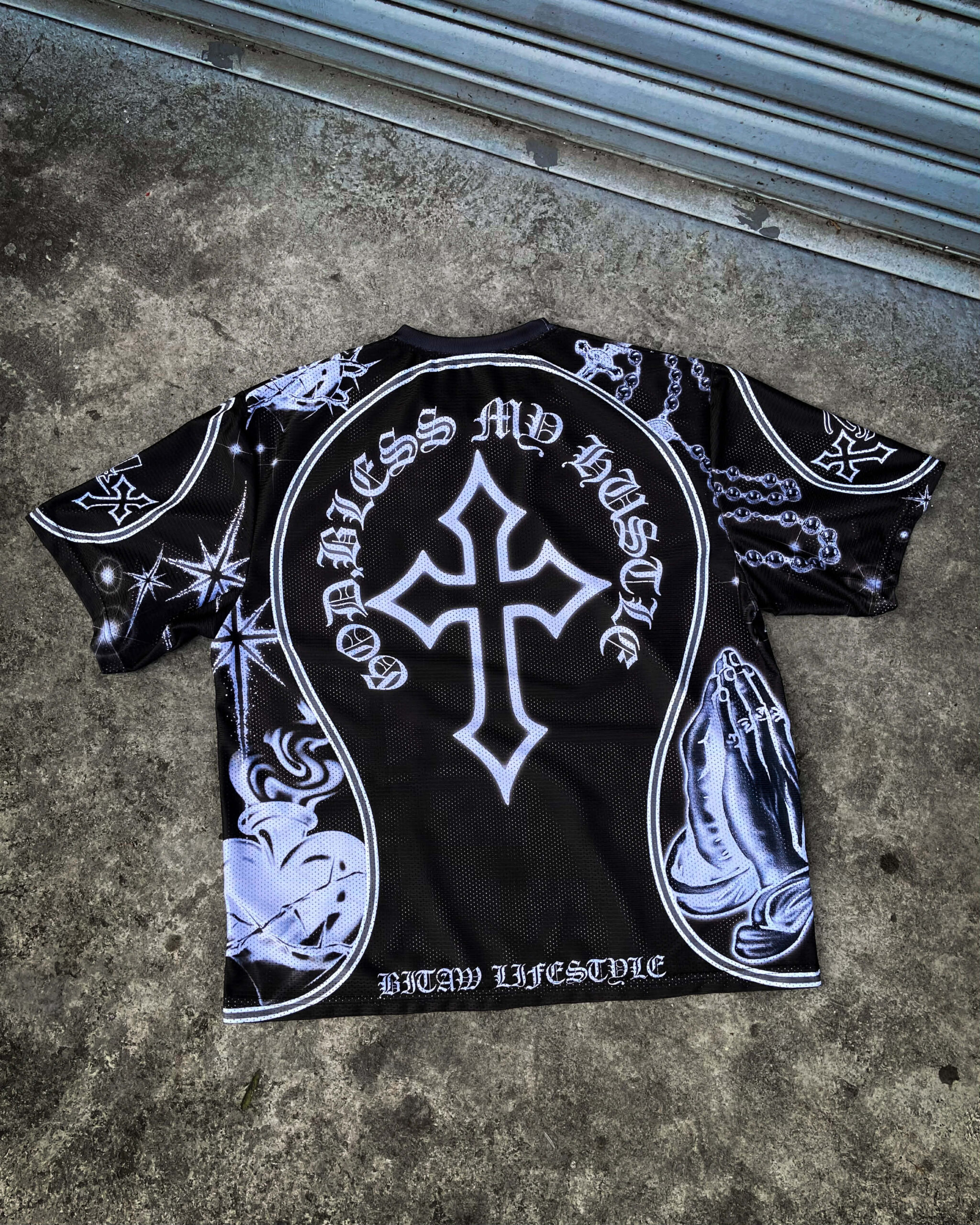 Bitaw Lifestyle God Bless My Hustle Jersey – Oversized Mesh